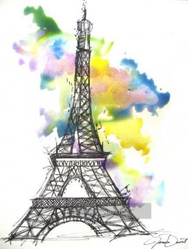 Eiffel Zeichnung Ölgemälde